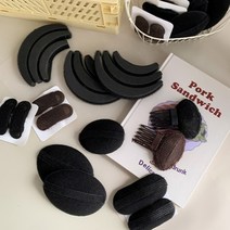 초간편 볼륨핀 헤어핀 앞머리 뒤통수 납작 뒷통수뽕, 반달 볼륨패드3종