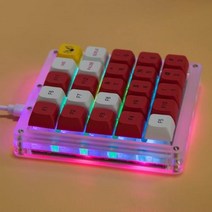 매크로 키보드 25 키 키패드를 통한 QMK 프로그래밍 RGB 백라이트 핫 스왑 기계식 설정 게이트론 키캡 없음, [02] 브라운 스위치, [06] white with backlight