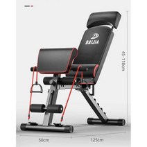 벤치 프레스 피트니스 의자 가정용 다기능 윗몸, (10-in-1)유산소 조임끈 + 6단 등받이