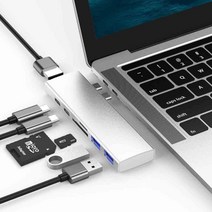 베이식스 P1 듀얼 USB-C 7in1 멀티 허브, 단품