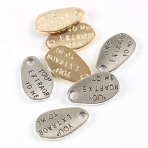 펜던트 레터링_리프 메탈 악세사리 부자재 팔찌 만들기 재료 참장식, 골드