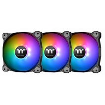 Thermaltake 퓨어 12 ARGB 5V 마더보드 싱크 아날로그 컨트롤러 9 LED 120mm 하이드롤릭 베어링 케이스 래디에이터 팬 3팩 CL-F079-PL12SW-A, 140mm_ARGB Black