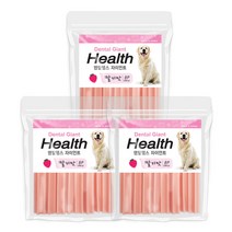 덴탈헬스 자이언트 애견 치석제거용껌, 딸기맛, 260g, 3개
