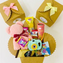 리본간식세트(대) 곰인형세트 어린이집 생일선물 유치원 답례품 어린이날 선물 응원선물 간식선물 합격응원 어린이집 구디백 학원 교회 행사선물 선물포장+스티커 무료, 구성4