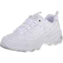 Skechers 여성용 D라이트 프레시 스타트 메모리폼 레이스업 스니커즈 화이트 실버 8 M US