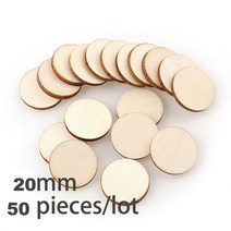 소나무 정원 마당 우드칩 직경 자연 미완성 라운드 나무 조각 원형 디스크, 20mm 50개