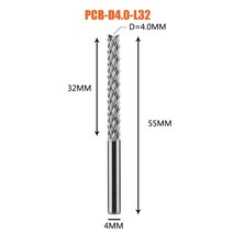 라우터 비트 트리머 솔리드 카바이드 옥수수 엔드밀 밀링 커터 비트 3.1mm 4mm 8mm PCB CNC 커팅 공구, [10] 1pc-D4.0-32-D4
