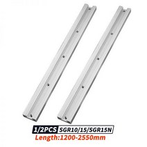 조기대 원형톱 가이드 레일 목공 내장 이중 축 선형 1/2PCS SGR10 15 15N 1200-2550mm 롤러 슬라이더 슬라이드 기계 알루미늄 프로파일, 1950mm, 2PC SGR15 2