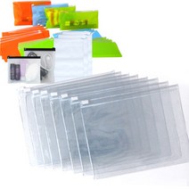 PVC슬라이드지퍼백/투명-28x21(10장)/고주파지퍼백/파우치, 단품