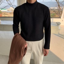 (1+1+1)포근한 반폴라 티셔츠 남자 목티 폴라 반목 이너 가을 겨울 옷 터틀넥 코디