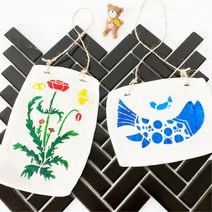 노인 복지회관 수업용 초등미술 미술치료 점토 스텐실 민화그리기 특강 엄마표 아동, 4인용-스텐실 T14