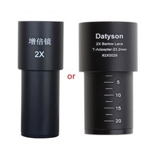 금속 바로우 렌즈 2X 미러 23.2mm 접안 렌즈 안젤리 앤증 검은 현미경 익스텐더 렌즈 완전히 멀티 코팅 렌즈, 검은 색