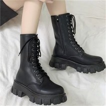 셀러허브 여성패션 ONM 레이스업 여자 첼시워커 셀럽슈즈 워크부츠 부티힐 구