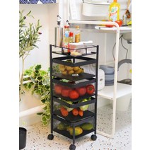 마지스트롤리 보비 왜건카트 이동식수납장 서랍 웨건 캐비닛 360도 정리함 회전 인테리어, (4층 검은색 사각형)