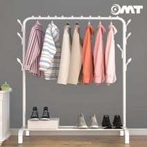 OMT 스탠드 옷걸이 행거 수납선반 겸용 OHG-B1, 화이트