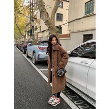 퍼코트 시애틀 램 시어링 모피 올인원 코트 여성용 중간 길이 신작 겨울