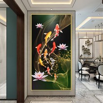 HZJL 구어도 보석십자수 구슬 제작 자수 대형 도안 HS15, 잉어구어도십자수(GUD15)_70x120cm