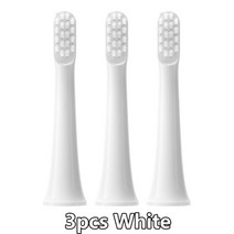 xiaomi t100 소프트 진공 교체 헤드 용 3-6pcs 음파 전동 칫솔 깨끗한 강모 브러시 노즐 헤드 50pcs 치실, 3화이트