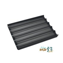 제과골목 46 바게트판 5롤 (600*400*35) 업소용 빵판 단면 테프론코팅, 5개