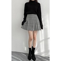 러블리감성 서은 체크 주름 미니 스커트 치마