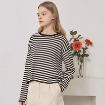 린넨 스트라이프 니트 _ 블랙