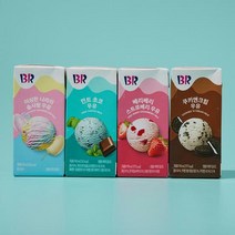 배스킨라빈스 멸균우유 190ml 24팩 4종 중 택1 (민트초코/베리베리스트로베리/쿠키앤크림/이상한나라의솜사탕), 민트초코 우유 24개