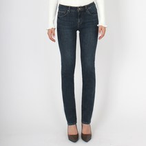 게스 여성 기모청바지 슬림 스트레이트 미디엄블루 데님팬츠 YL4D6180