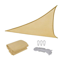 Uandhome 삼각 그늘막 비방수 통기 타프 차광막 야외 캠핑 썬쉐이드, 4*4*4미터, 베이지(비방수)