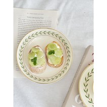 시라쿠스 로렐 리프 블루 브런치 예쁜 접시 찬기 S, 블루로렐, 오벌플레이트