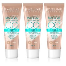 Eveline Cosmetics 매지컬 코렉션 씨씨크림 53호 베이지 Magical Color Corre V7 30Ml 3개