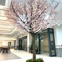 수피아 인조목 대형나무 벚꽃나무 실내조경 조화 장식, 벚꽃가지 2500mm, 중형 나무굵기, 화이트