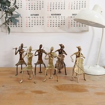 엔틱 소품 브론즈 악기 세트 피아노 음악 학원 인테리어, 골드 악기 3중주 세트