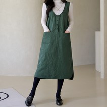 데일리앤 유이즈 본딩 겨울 멜빵 원피스 빅사이즈