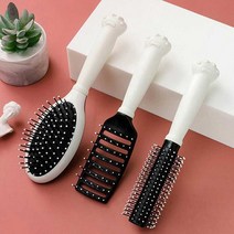 정전기 머리 엉킴 방지 헤어 롤브러쉬 쿠션 미용도구 용품 3종세트 두피마사지빗, 코꾸모 쿠팡 퍼플, 코꾸모 쿠팡 본상품선택