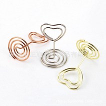 와이어 POP 실버 로즈 골드 네임택 메모 홀더 가격표 꽂이 쇼클립 베이커리, 하트, 로즈골드 5cm