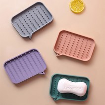 포시엘라 실리콘 물빠짐 비누 받침대 케이스 거치대, 그린, 1개