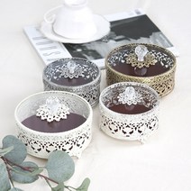 어바웃더홈 엔틱 악세서리 보관함 보석함, 원형_주석