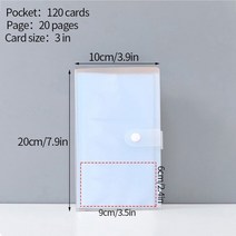 투명 사진 앨범 3inch 포토 카드 홀더 미니 폴라로이드 앨범 kpop instax 앨범 이름 카드 네일 스티커 컬렉션 북, 3인치(120포켓)
