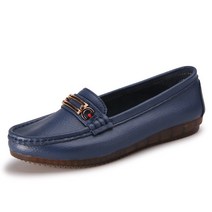 최신형 가죽 콩신 여자 방취 얕은 입 평저 노인 신발 덧신 엄마 신발 부드러운 바닥 캐주얼 신발 단화