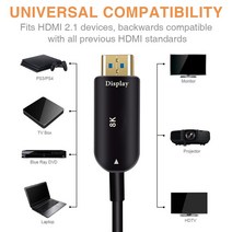 블루레이플레이어 재생기 Navceker-광섬유 8K 60Hz HDMI 2.첫번째 호환 선 케이블 48Gbps 4K 첫번째20Hz 첫번째44Hz eARC HDR HDCP 2.2 2., [01] HDMI 2.첫번째 Fiber Cable, [06] 20m