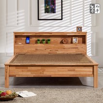 [노송가구] 참죽 LED 원목 황토볼 흙침대 퀸 Q, 단품