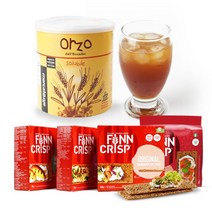 [오르조+핀크리스프]무카페인 커피 대용차+통곡물 씬브래드 스낵, 오르조+오리지널