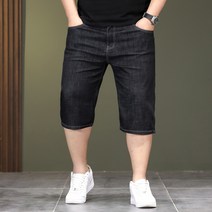 남성 여름 빅사이즈 탄력성 7부 청반바지