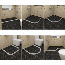 욕실 물샘방지 실리콘방지턱 방수밴드 고무막이, 블랙