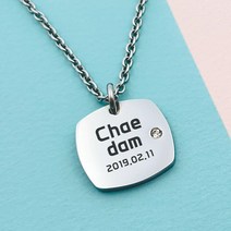 페리베리 사각목걸이 스톤세팅 미아방지 목걸이