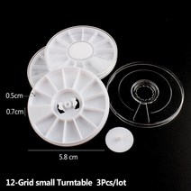 뜨거운 판매 네일 아트 보관 케이스 모조 다이아몬드 보석 액세서리 투명 플라스틱 빈, Small turntable 3Pcs_1 Set