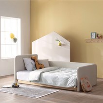 [가격인하] NEW 도담 슬림 데이베드 침대 아기침대 유아침대 아동침대 SS 슈퍼싱글 프레임 + 매트리스 포함 (가드+풋보드+높이조절발통포함 풀세트), 연그레이