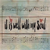 P. Graham Dunn It is Well with My Soul Music Staff Design 11 x 26 Wood Pallet Wall Art Sign Plaque, 1