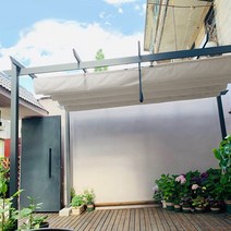 그라고 조립식 웨이브 그늘막 캐노피 수동 스카이 어닝 고정 루프탑 테라스 썬룸 파고라 코스트코, 01번 3x3m, 01번 화이트(아이보리)