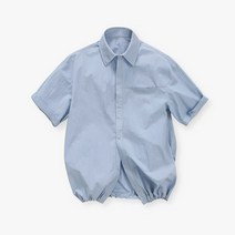 LAFUDGESTORE 라퍼지스토어 와이드 스트링 하프 셔츠 _Ice Blue_국내매장정품